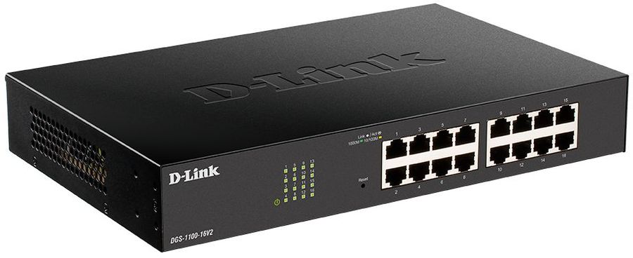 Коммутатор D-Link L2 Smart Switch with 16 10/100/1000Base-T ports DGS-1100-16V2/A1A DGS-1100-16V2/A1A