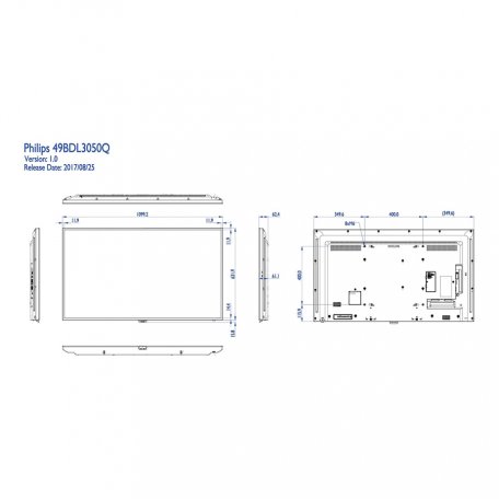 Профессиональная панель Philips 49BDL3050Q/00 49" Direct LED 4K powered by Android, Quad Core, Mem. 2Gb, Storage 8Gb, HTML5 browser, play from internal memory, CMND (Control & Create), VESA 400x400/M6 49BDL3050Q/00 49BDL3050Q/00