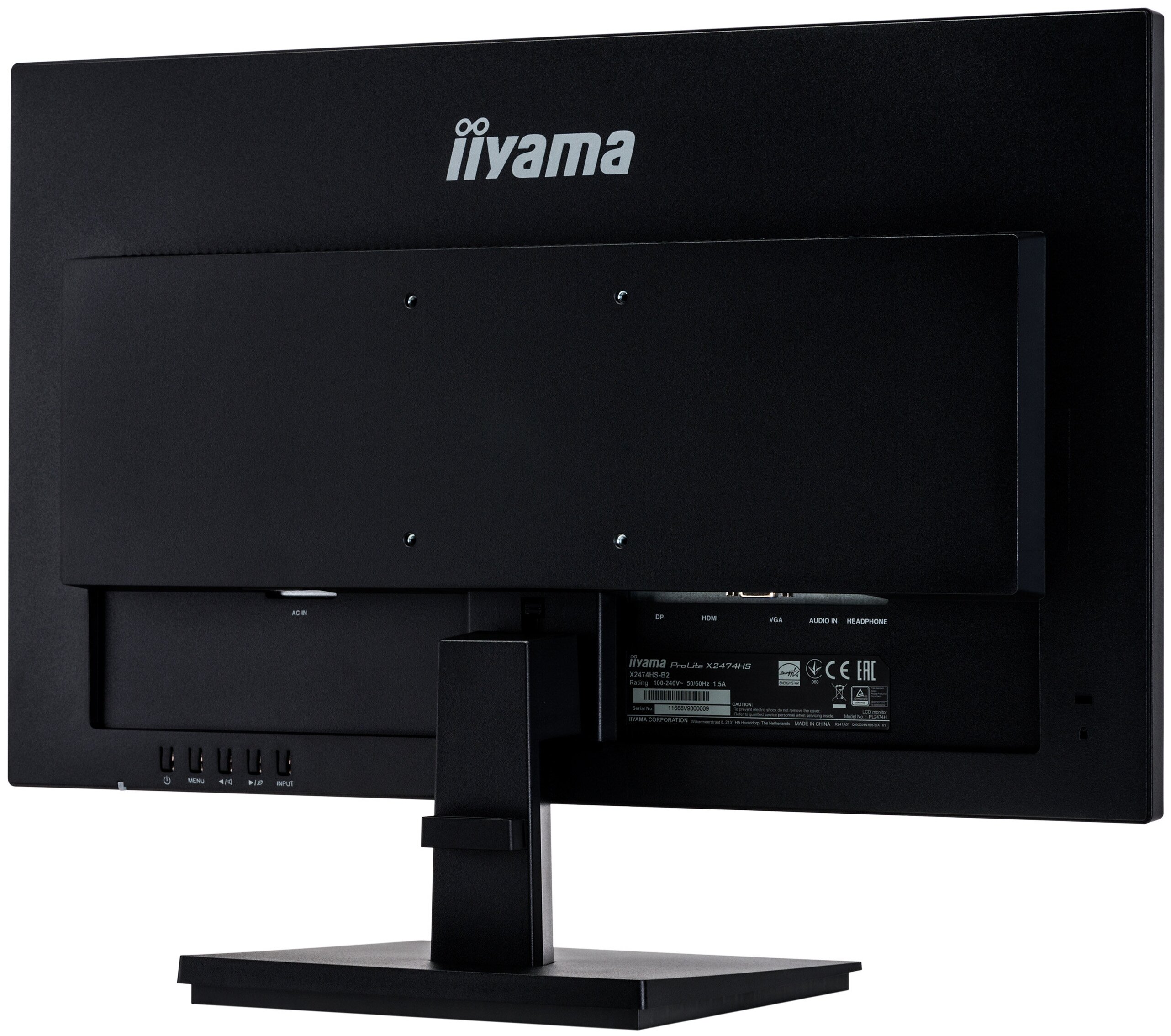 Монитор Iiyama 23.6" ProLite X2474HS-B2 черный VA LED 4ms 16:9 HDMI M/M матовая 3000:1 250cd 178гр/178гр 1920x1080 D-Sub DisplayPort FHD 3.7кг X2474HS-B2 X2474HS-B2