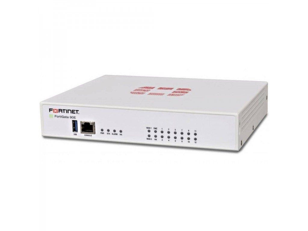 Межсетевой экран Fortinet FortiGate-90E 16 x GE RJ45 ports (including 2 x WAN ports, 1 x DMZ port, 1 x HA port, 12 x switch ports). Max managed FortiAPs (Total / Tunnel) 32 / 16 FG-90E FG-90E