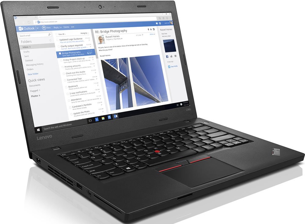 Ноутбук Lenovo ThinkPad L460 i5 6200U/8Gb/1Tb/520/14"/HD/W10Pro/black 20FUS06K00
