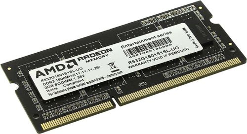 Модуль памяти AMD 2GB Radeon™ DDR3L 1600 SO DIMM R5 Entertainment Series Black Non-ECC, CL11, 1.35V, RTL (180824) R532G1601S1SL-U R532G1601S1SL-U