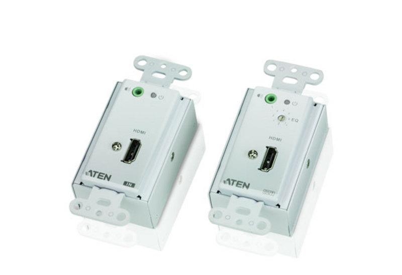 Удлинитель ATEN HDMI+AUDIO, 60 м., 2xUTP Cat5e, HDMI+2xRJ45+MINIJACK, F, без шнуров, 1xБ.П.220> 9V VE806-AT-G VE806-AT-G