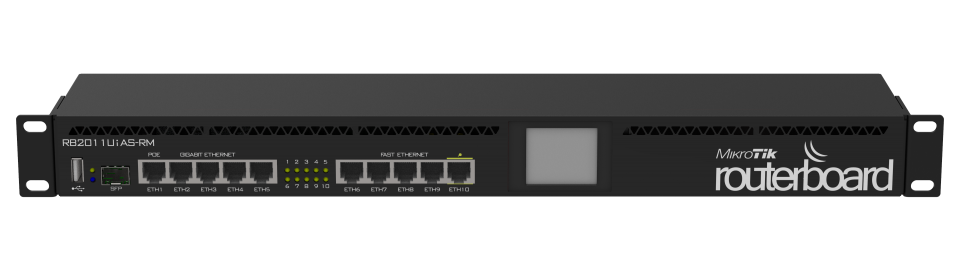Двухдиапазонная система Mikrotik Маршрутизатор RouterBoard 2011UiAS-RM 19", 1U, серия RB2011UAS, SFP RB2011UiAS-RM RB2011UiAS-RM