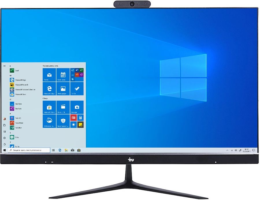 Моноблок iRU Office P2310CL 23.8" Full HD Cel G5905 (3.5) 4Gb SSD120Gb UHDG 610 Windows 10 Home Single Language 64 GbitEth WiFi BT 120W Cam черный 1920x1080 1628132 1628132
