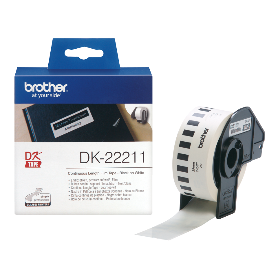 Лента красящая Brother DK22211 (29мм/15,24м, белая) DK22211 DK22211