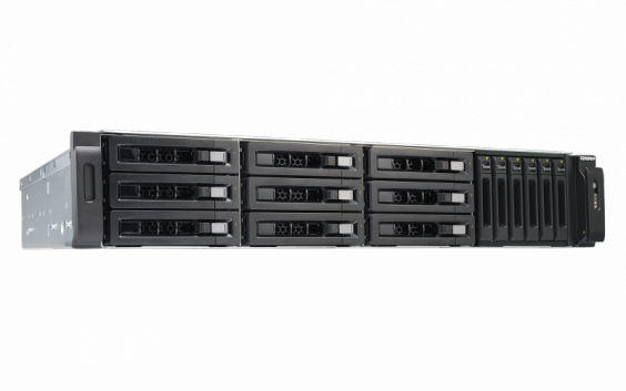 Сетевой RAID-накопитель QNAP 9x3,5", 6x2,5", HDMI, 2x10 GbE SFP+, 4xThunderbolt 3, 19", 2 блока питания. Core i5-7500 3,4 ГГц, 16 TVS-1582TU-i5-16G TVS-1582TU-i5-16G