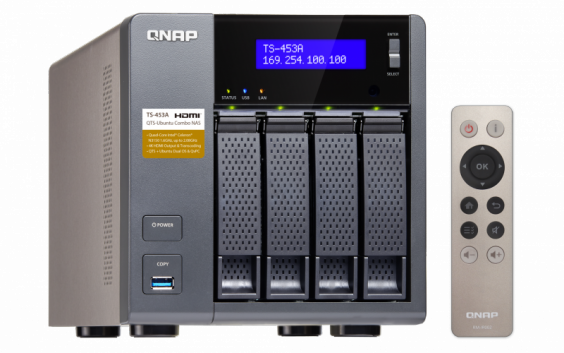 Сетевой RAID-накопитель QNAP 4 отсека для HDD, HDMI-порт. Четырехъядерный Intel Celeron N3150 1,6 ГГц TS-453A-4G TS-453A-4G