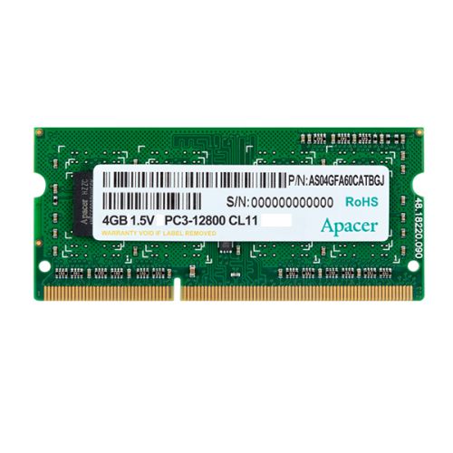 Модуль памяти Apacer 4GB DDR3 1600 SO DIMM AS04GFA60CATBGC, Non-ECC, CL11, 1.5V, 1R, 512x8, RTL (887351) DS.04G2K.KAM DS.04G2K.KAM
