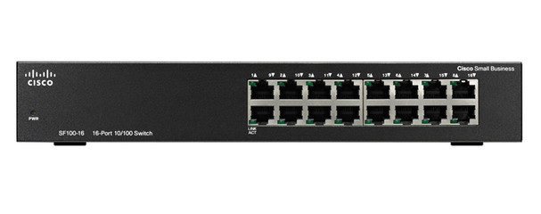 Коммутатор 16-портовый Cisco SB SF100-16-EU 16-Port 10/100 Switch SF100-16-EU