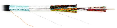 Кабель Hyperline витая пара, неэкранированная U/UTP, категория 3, 25 пар (24 AWG), одножильный (solid), внешний, UV PE, -40°C – +50°C, черный FUTP25-C5-S24-OUT-PE-BK FUTP25-C5-S24-OUT-PE-BK