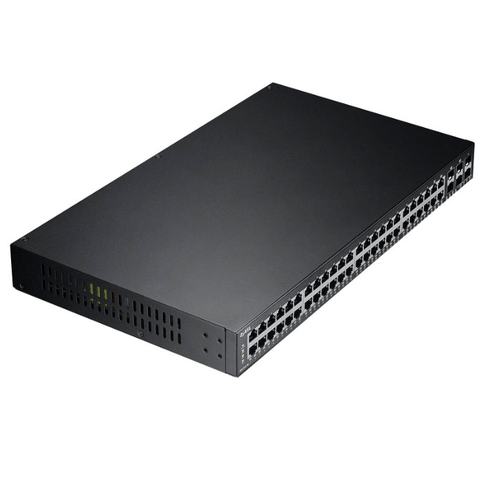 Коммутатор ZYXEL интеллектуальный 48 Gigabit Ethernet, 4 совмещены с SFP-слотами  и 4 слота 10G SFP+ XGS1910-48 XGS1910-48