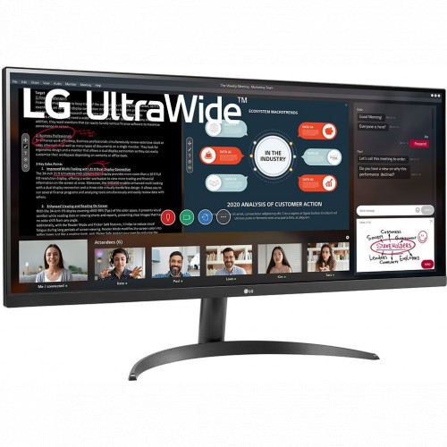 Монитор LG 34" IPS LED, 2560x1080, 5ms, 300cd/m2, 1000:1 (Mega DCR), 178°/178°, 2*HDMI, 75Hz, AMD FreeSync, HDR10, Tilt, Black  34WP500-B 34WP500-B #3