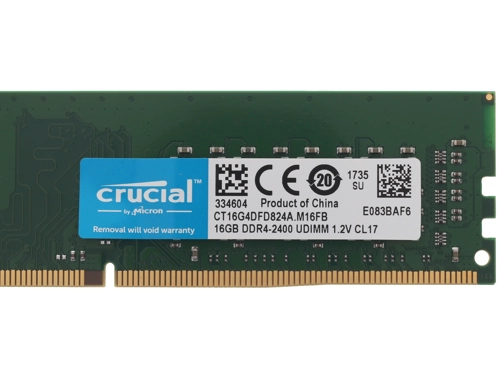 Модуль памяти Crucial Модуль памяти Crucial DDR4 DIMM 16GB (PC4-19200, 2400MHz) (CT16G4DFD824A) CT16G4DFD824A CT16G4DFD824A