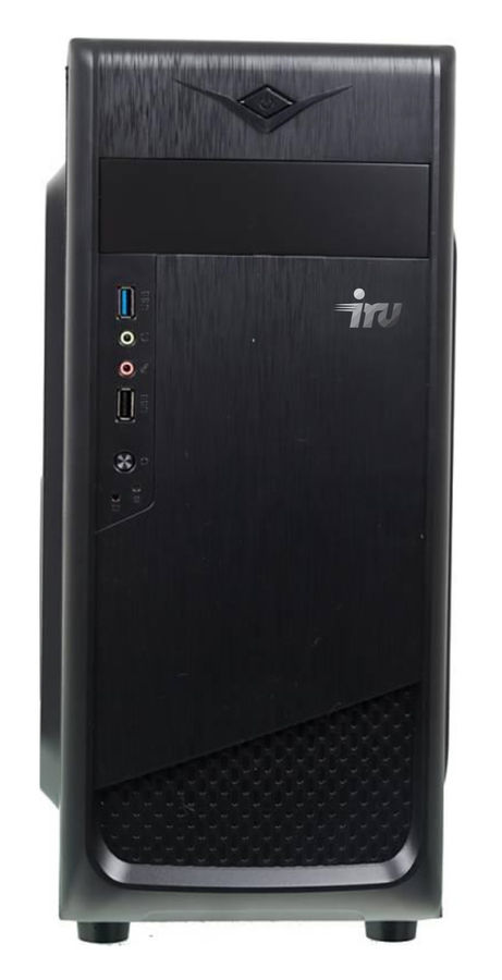 Персональный компьютер iRU Home 313 TWR i3 9100F (3.6) 8Gb 1Tb 7.2k GTX1050Ti 4Gb Free DOS GbitEth 400W черный 1434772 1434772