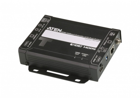 Удлинитель-передатчик ATEN HDMI+ETHERNET+RS232+IR, 100 метр,, 1xUTP Cat5e, 2xHDMI+RJ45+RS232+2xIR, без шнуров, DC 5,3V, (макс,разр,4096x2160/3840x2160 60Hz 4:2:0/30Hz 4:4:4 70м Cat5e/6;100м Cat6a/1080p 100м Cat 5e/6/6a) VE814AT-AT-G VE814AT-AT-G