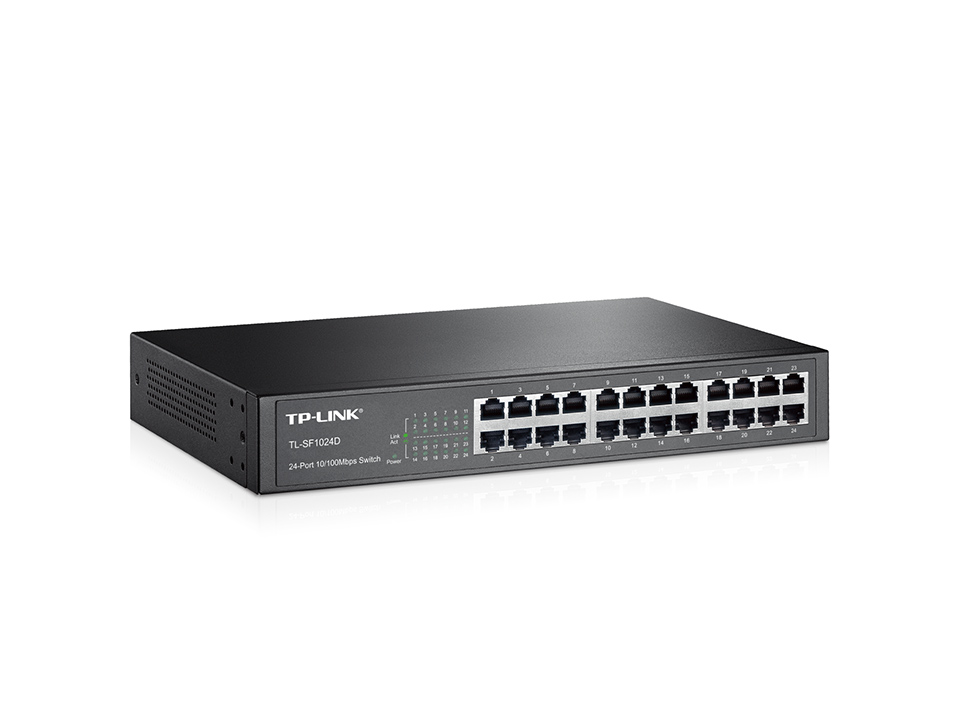 Коммутатор TP-Link 24*10/100, 1U 13-дюймовый стальной корпус TL-SF1024D TL-SF1024D