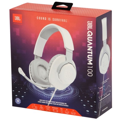 Гарнитура JBL проводная игровая со съемным микрофоном Quantum 100 JBLQUANTUM100WHT JBLQUANTUM100WHT #5