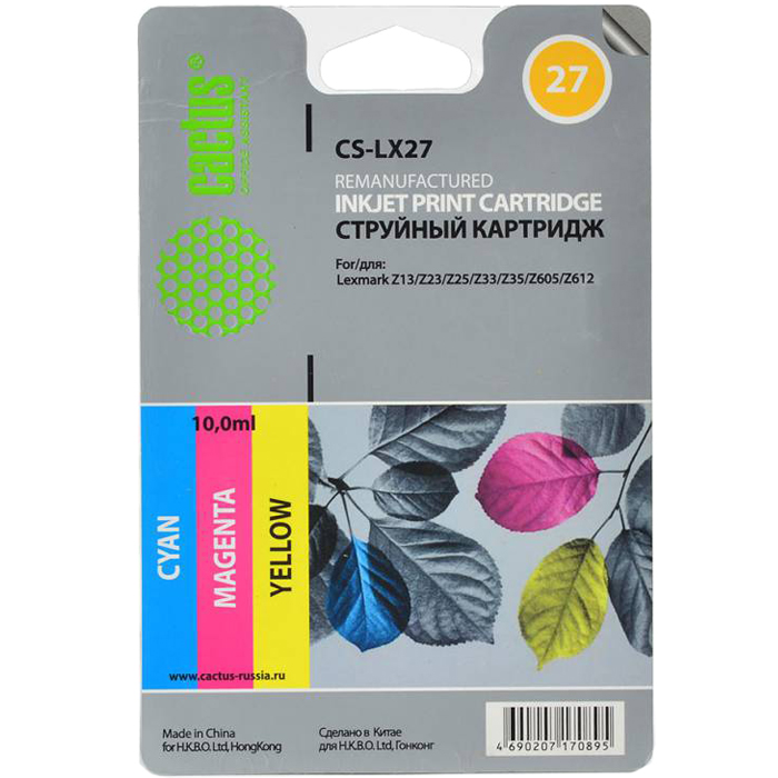 Картридж Cactus струйный CS-LX27 многоцветный для Lexmark Z13/Z23/Z25/Z33/Z35/Z605/Z612 (8мл) CS-LX27 CS-LX27
