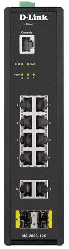 Коммутатор D-Link L2 Managed Industrial Switch with 10 10/100/1000Base-T and 2 1000Base-X SFP ports DIS-200G-12S/A1A DIS-200G-12S/A1A