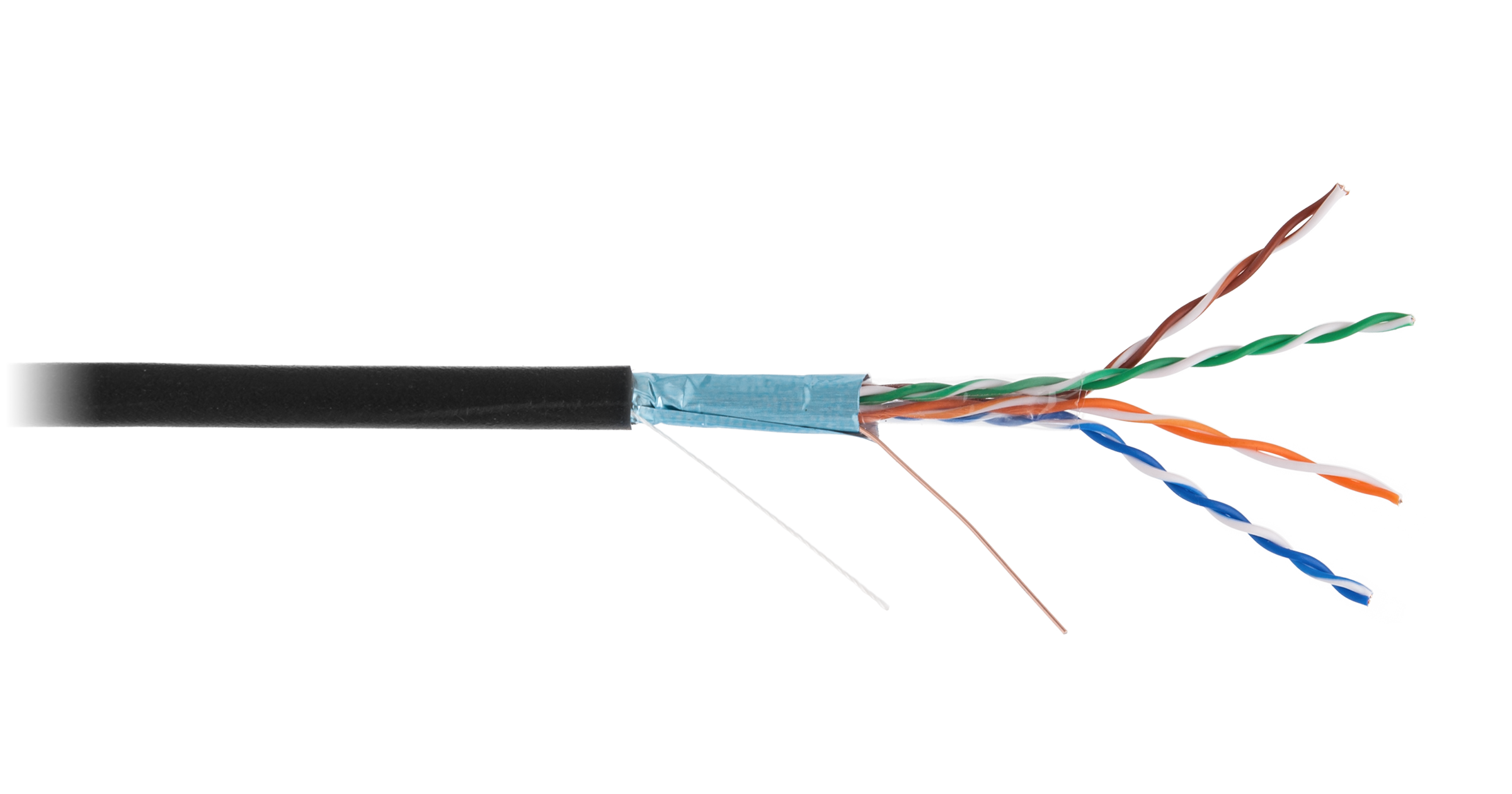 Кабель витая пара NETLAN F/UTP 4 пары, Кат.5e (Класс D), 100МГц, одножильный, BC (чистая медь), внешний, PE до -40C, черный, EC-UF004-5E-PE-BK EC-UF004-5E-PE-BK