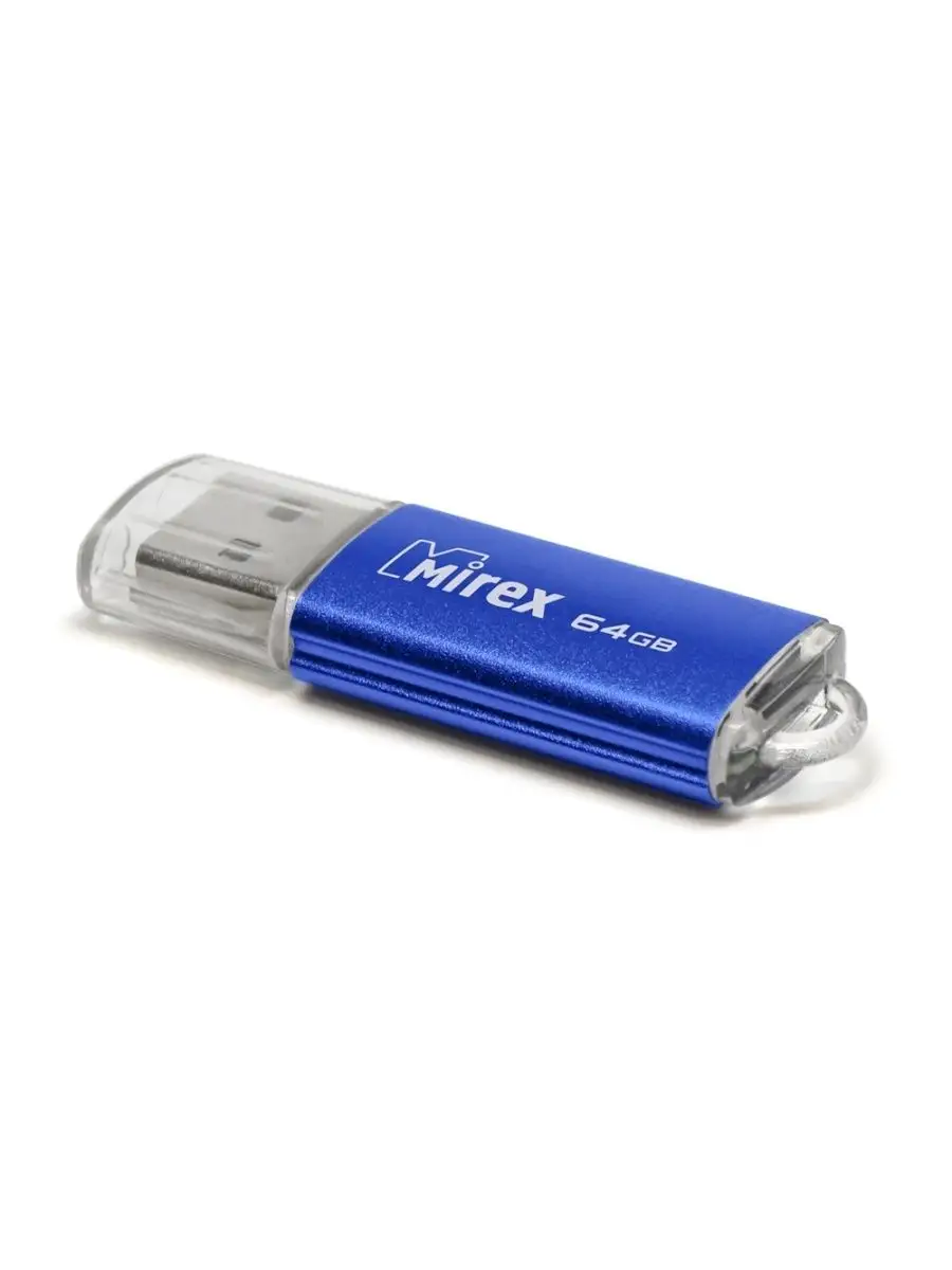 Флеш накопитель Mirex 13600-FMUAQU64 64GB,Unit,USB 2.0,синий 13600-FMUAQU64 13600-FMUAQU64