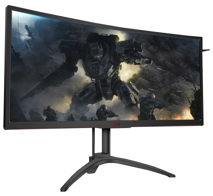 Монитор AOC 35'' LCD [21:9] 3440x1440(UWQHD) MVA, Curved, nonGLARE, 300cd/m2, H178°/V178°, 2500:1, 50М:1, 16.7M, 4ms, VGA, DVI, HDMI, DP, USB-Hub, Height adj, Tilt, Swivel, Speakers, 3Y, Black-Red AG352UCG6 AG352UCG6