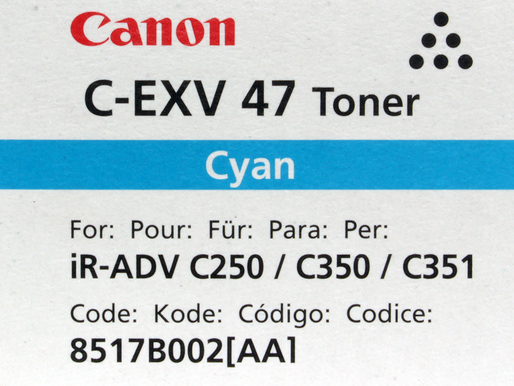 Тонер Canon C-EXV 47 голубой для iR ADV C250i/350i (21500 стр.) 8517B002 8517B002