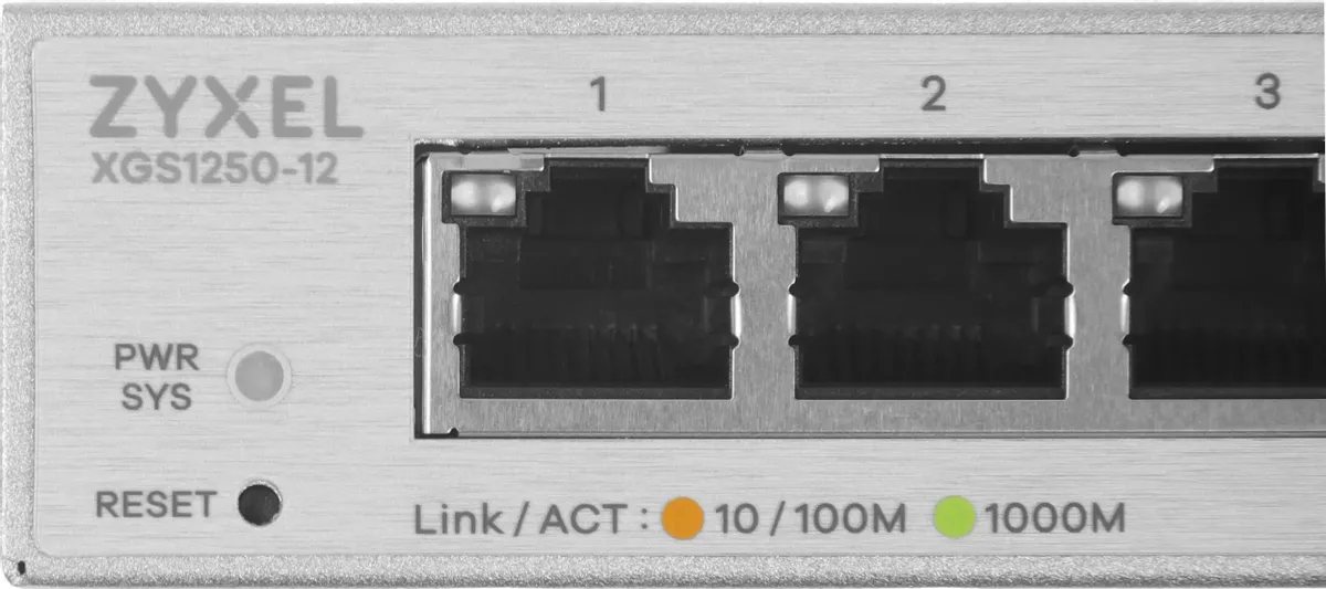 Коммутатор Zyxel  Мультигигабитный Smart L2  XGS1210-12, 8xGE, 2x1/2,5GE, 2xSFP+, настольный, бесшумный XGS1210-12-ZZ0102F XGS1210-12-ZZ0102F