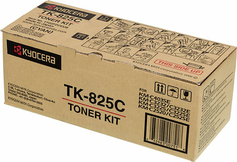 Картридж Kyocera TK-825C для KM-C2520/C2525E/C3225/C3232/3232E/C4035E Cyan 1T02FZCEU0 1T02FZCEU0
