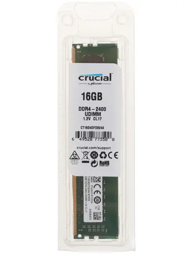 Модуль памяти Crucial Модуль памяти Crucial DDR4 DIMM 16GB (PC4-19200, 2400MHz) (CT16G4DFD824A) CT16G4DFD824A CT16G4DFD824A
