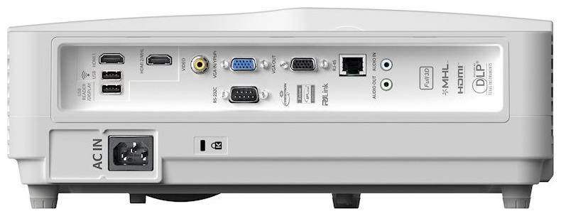 Проектор Optoma W340UST DLP,WXGA(1280*800),4000 ANSI Lm,22000:1,TR 0,27:1;Ультракороткофокусный;HDMI x2; VGAin; composite video;3.5 mm audio in,USB(A)x2;VGA OUT; Audio OUT- MiniJack;RS232,RJ45;16W;26/28dB E1P1A1FWE1Z2 E1P1A1FWE1Z2 #3