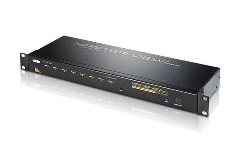 KVM переключатель ATEN VGA/SVGA+KBD+MOUSE, 1> 8 блоков/портов PS2, с KVM-шнурами PS/2 2х1.8м., (1U;DDC2B;каскад. до 256) CS1208A-AT-G CS1208A-AT-G