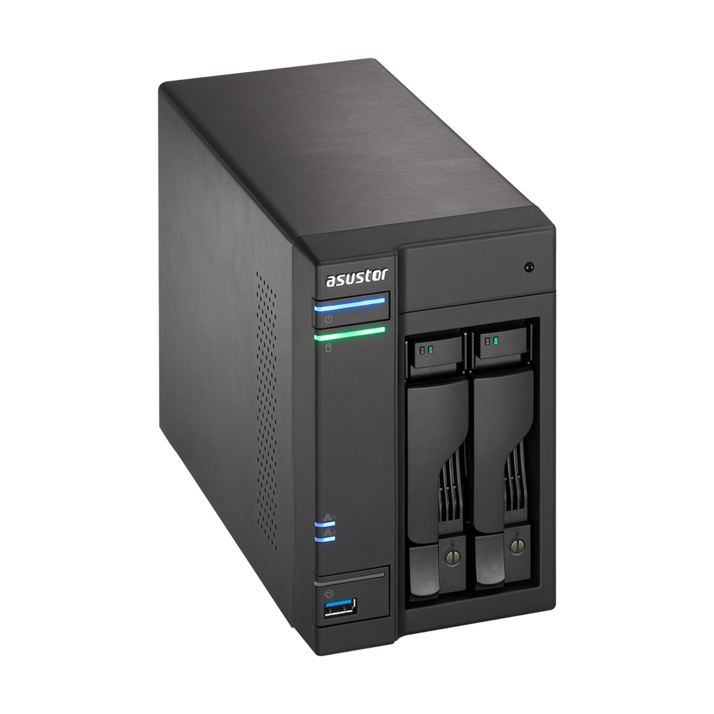 Сетевое хранилище Asus ASUSTOR AS6202T 2-Bay NAS/Media player/ Intel Celeron 1.6GHz Quad Core (burst up to 2.08 GHz)/4GBDDR3/noHDD,LFF(HDD,SSD),/2x1GbE(LAN)/3xUSB3.0,HDMI/4ip camera license 90IX00I1-BW3S10 90IX00I1-BW3S10