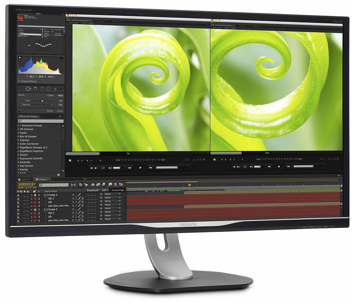 Монитор Philips 32" 328P6VJEB 3840x2160 60 Гц VA LED 16:9 4ms D-Sub DVI HDMI DP HDMI 4*USB3.0 50M:1 3000:1 178/178 300cd HAS Pivot Tilt Swivel Speakers Black 328P6VJEB/00 328P6VJEB/00 #4