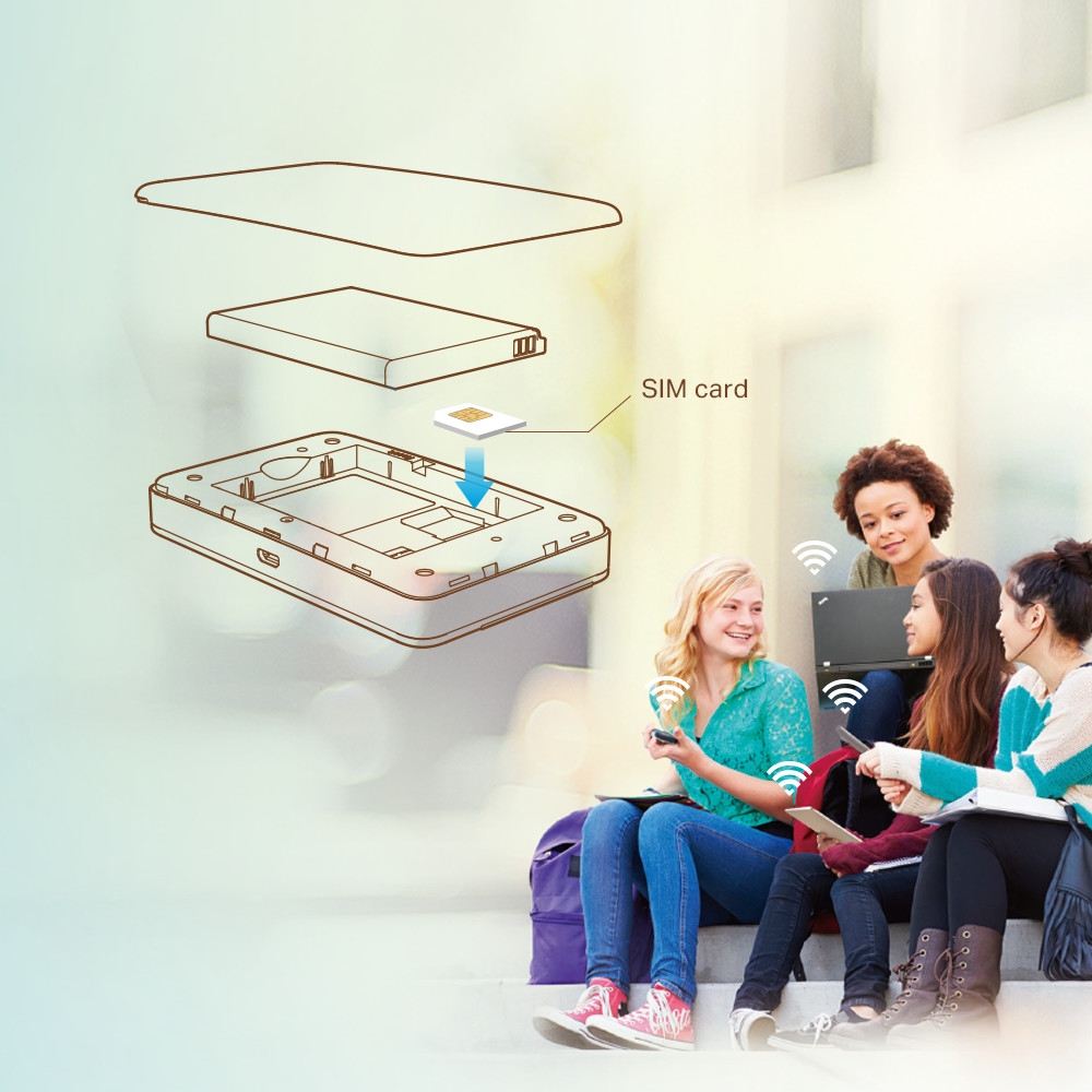 Маршрутизатор TP-Link 4G LTE, встроенный 4G/3G-модем, слот SIM, TFT, аккум. на 2550 мАч, слот micro SD, 300ac/n M7350 M7350