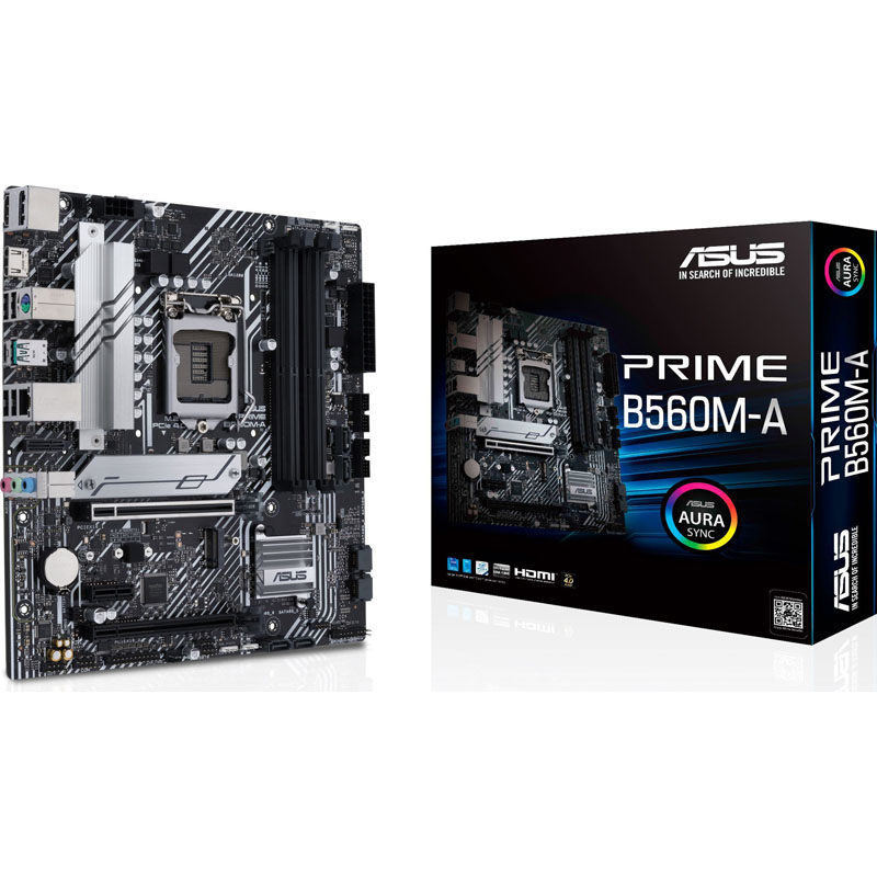 Материнская плата ASUS PRIME B560M-A, LGA1200, B560, 4*DDR4, DP, 2* HDMI, SATA3,RAID, Audio, Gb LAN, USB 3.2*6, USB 2.0*6, COM*1 , LPT*1 , mATX PRIME B560M-A PRIME B560M-A