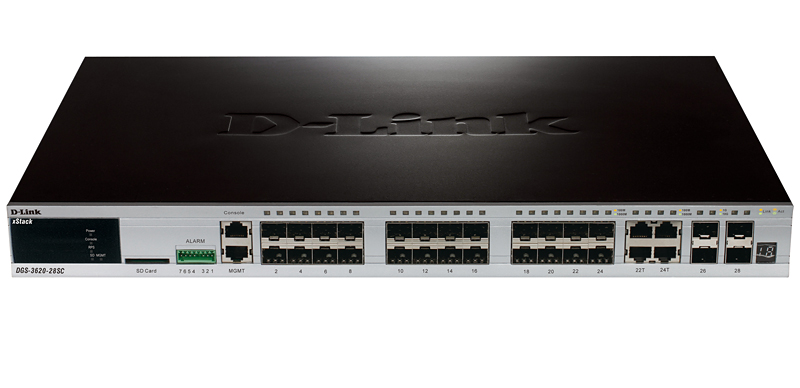 DGS-3620-28SC/БУ Управляемый коммутатор уровня 3 серии xStack с 20 портами SFP + 4 комбо DGS-3620-28SC/БУ