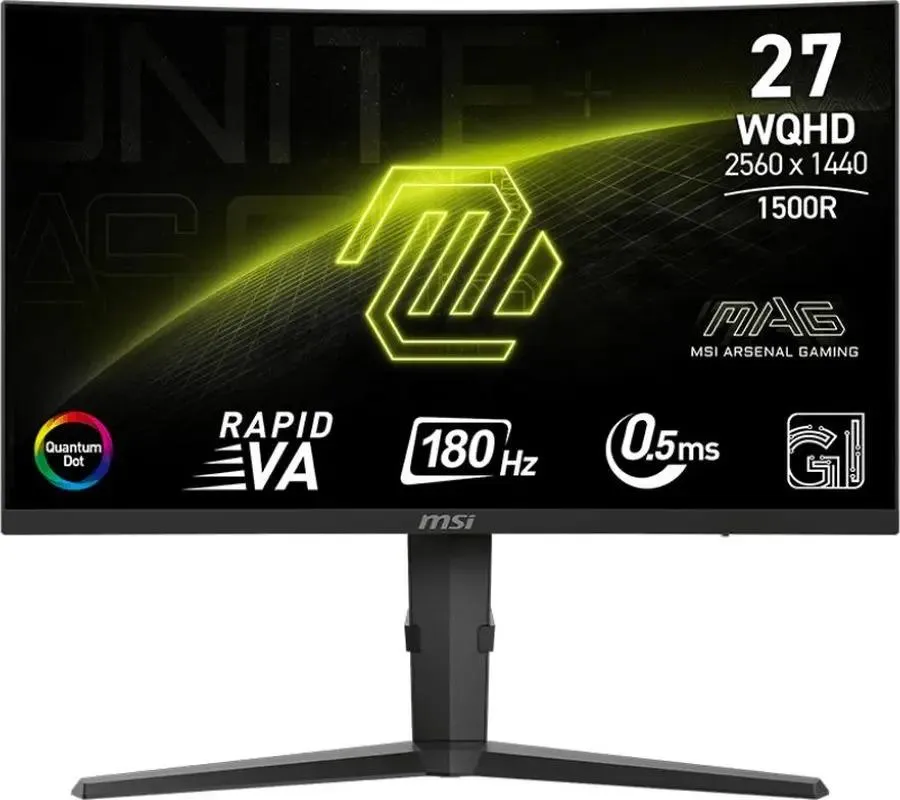 Монитор MSI MAG 275CQRF QD E2 27" 16:9 WQHD(2560x1440) Rapid VA Curve 1500R,1ms(GTG), 5000:1,100M:1,300nit,178/178,2xHDMI 2.0,1xDP 1.2,USB-C, Tilt,Height,VESA,180HZ,Black,1y war-ty 9S6-3CD04H-060 9S6-3CD04H-060