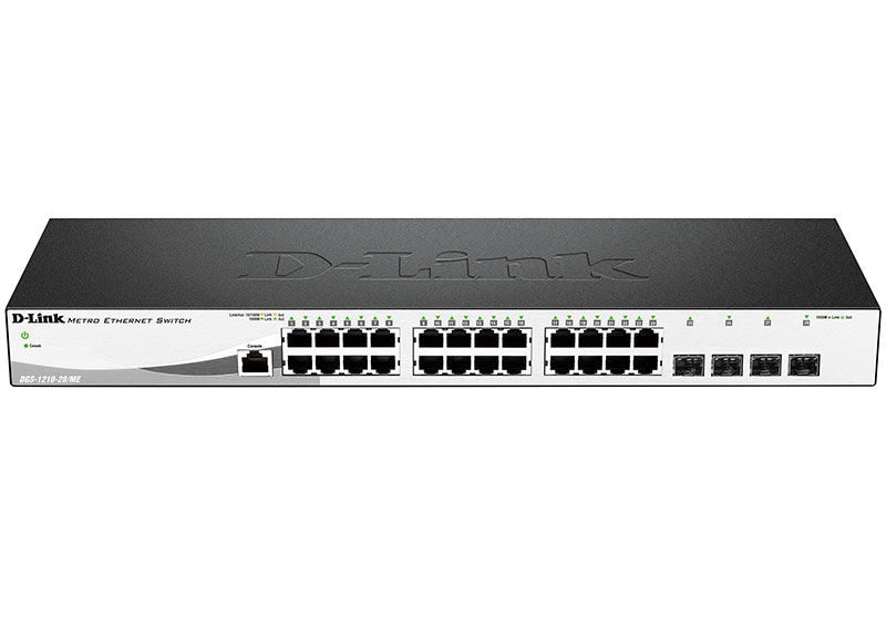 Коммутатор D-Link L2 Managed Switch with 24 10/100/1000Base-T ports and 4 1000Base-X SFP ports (PSU with UPS feature)  DGS-1210-28/ME/P/B2A DGS-1210-28/ME/P/B2A