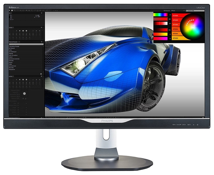 Монитор Philips 28" Silver-Black с поворотом экрана (4K, 3840x2160, 1 ms, 170°/160°, 300 cd/m, 50M:1, +DVI) 288P6LJEB 288P6LJEB