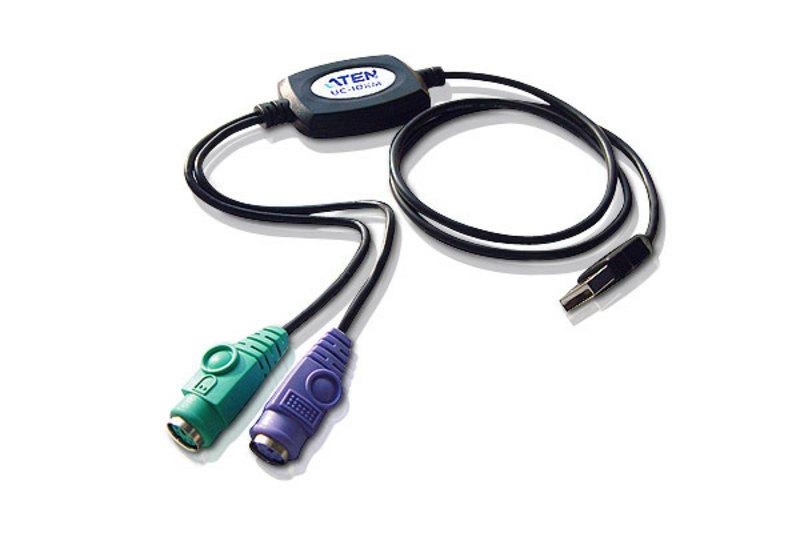 Переходник ATEN USB<=>2xPS2, A-тип>2xMINI-DIN6, Male>2xFemale, USB 1.0/1.1, на шнуре 90см UC10KM-AT UC10KM-AT