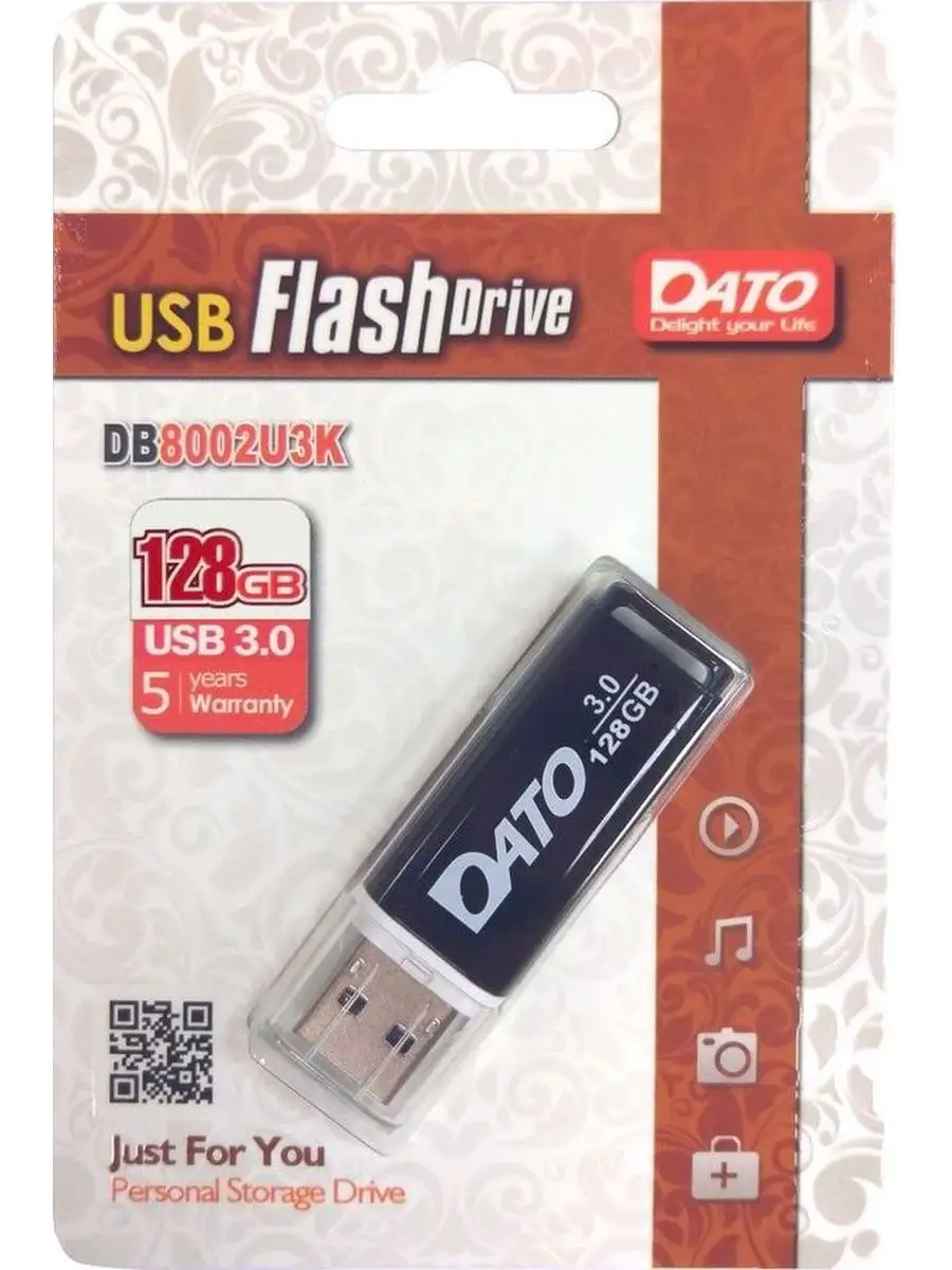 Флеш накопитель Dato 128Gb DB8002U3 USB3.0 черный DB8002U3K-128G DB8002U3K-128G