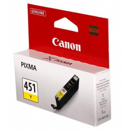 Картридж струйный Canon CLI-451Y 6526B001 желтый для PIXMA iP7240/MG6340/MG5440 CLI-451Y