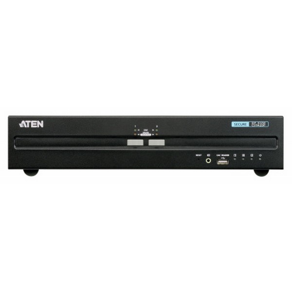 KVM-переключатель ATEN электрон,, KVM+Audio+USB 2,0,  1 user PS/2USB+2xDP =>  2 cpu USB+2xDP, без шнуров, 3840x2160 30Hz, настол,, исп,стандарт,шнуры, без OSD, некаскад,, (DisplayPort ver 1,1) CS1142DP-AT-G CS1142DP-AT-G