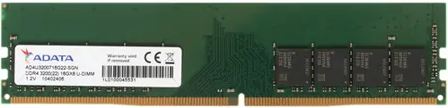 Модуль памяти ADATA 16GB DDR4 3200 U-DIMM Premier Non-ECC, CL22, 1.2V, 2048X8, RTL (777962) AD4U3200716G22-SGN AD4U3200716G22-SGN