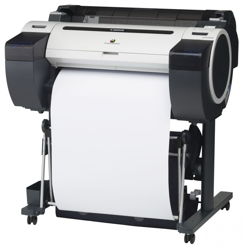 Плоттер Canon iPF680 24"/610mm, 5 colors(макс.объём-300мл), 2400x1200dpi, 256Mb, HP-GL/2, полистовая подача, верхняя загрузка рулона, USB/LAN 8964B003 8964B003