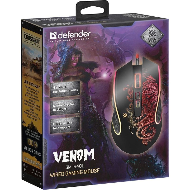 Мышь Defender проводная игровая  Venom GM-640L оптика,8кнопок,3200dpi 52640 52640 #4