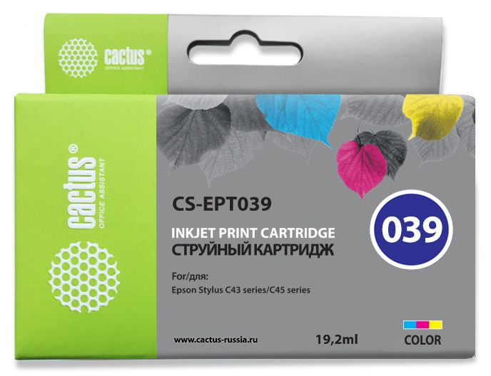 Картридж Cactus струйный CS-EPT039 многоцветный для Epson Stylus C43 (6.2стр.) CS-EPT039 CS-EPT039