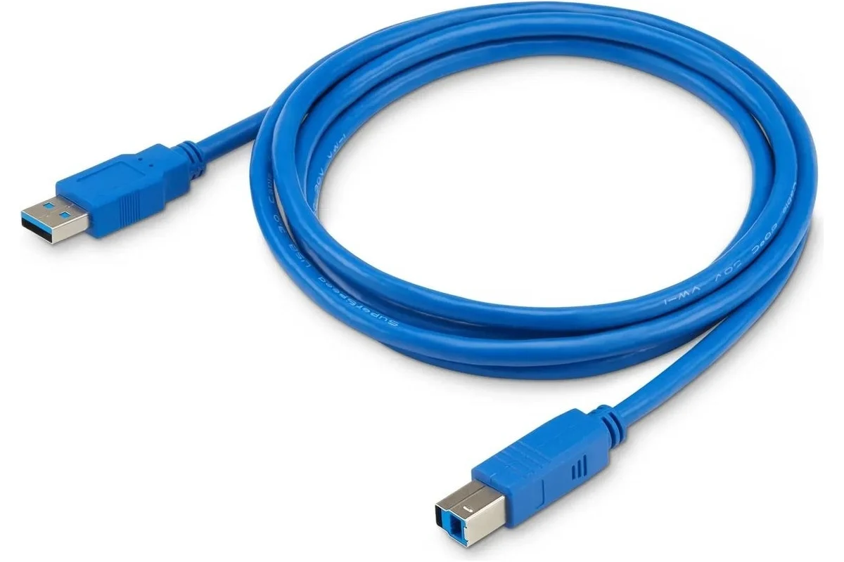 Кабель BURO  USB3.0-AM/BM USB A(m) USB B(m) 1.8м синий  USB3.0-AM/BM USB3.0-AM/BM
